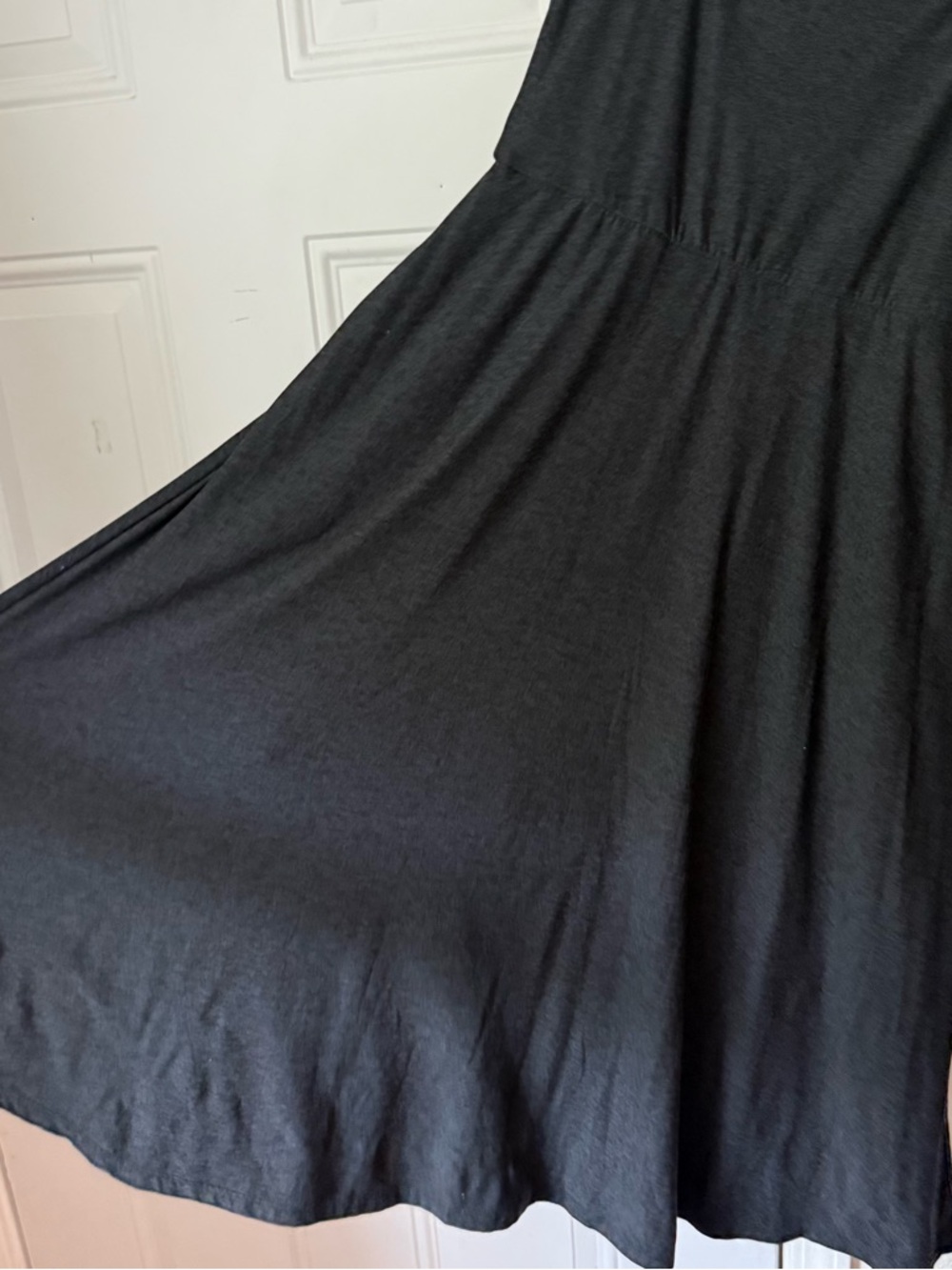 BEYOND YOGA charcoal dark grey washed black athletic space dye square midi dress - Picture 3 of 7